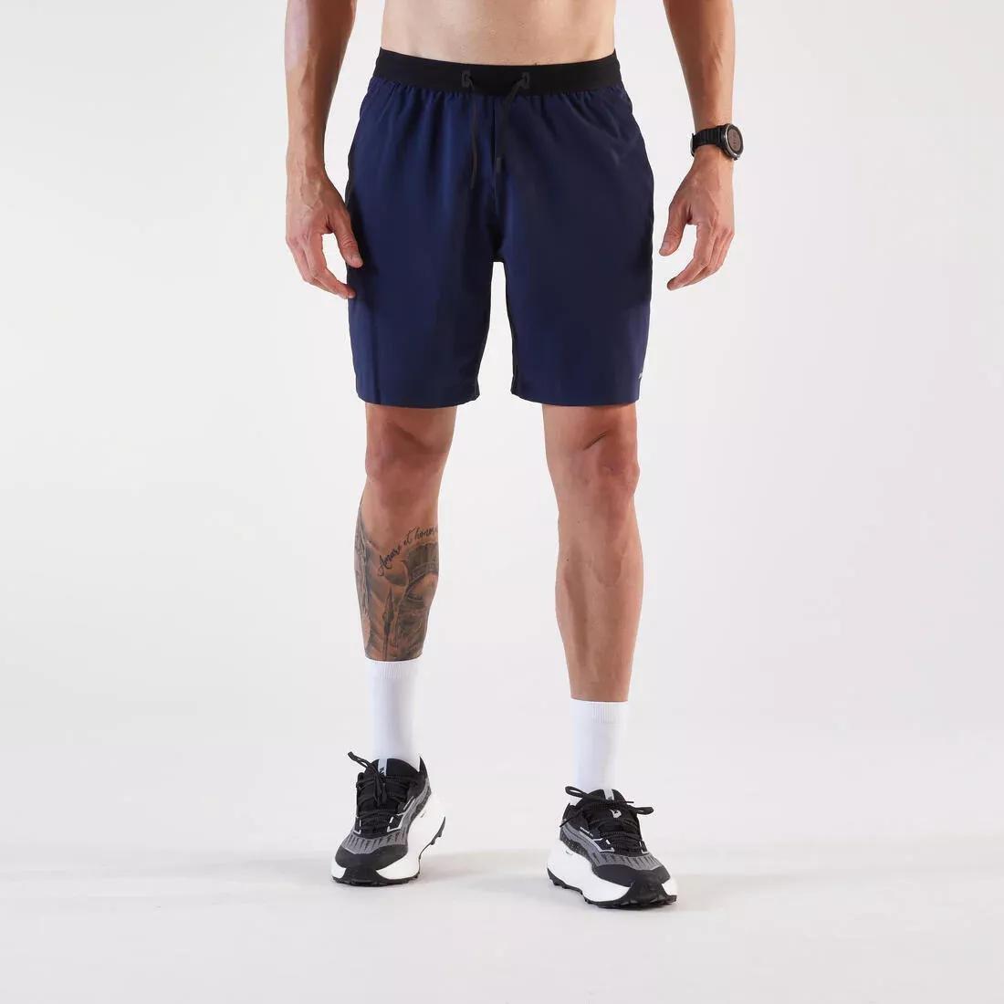 Men Running Shorts - KIPRUN Run 500 Dry, Blue, No Color, large image number 0