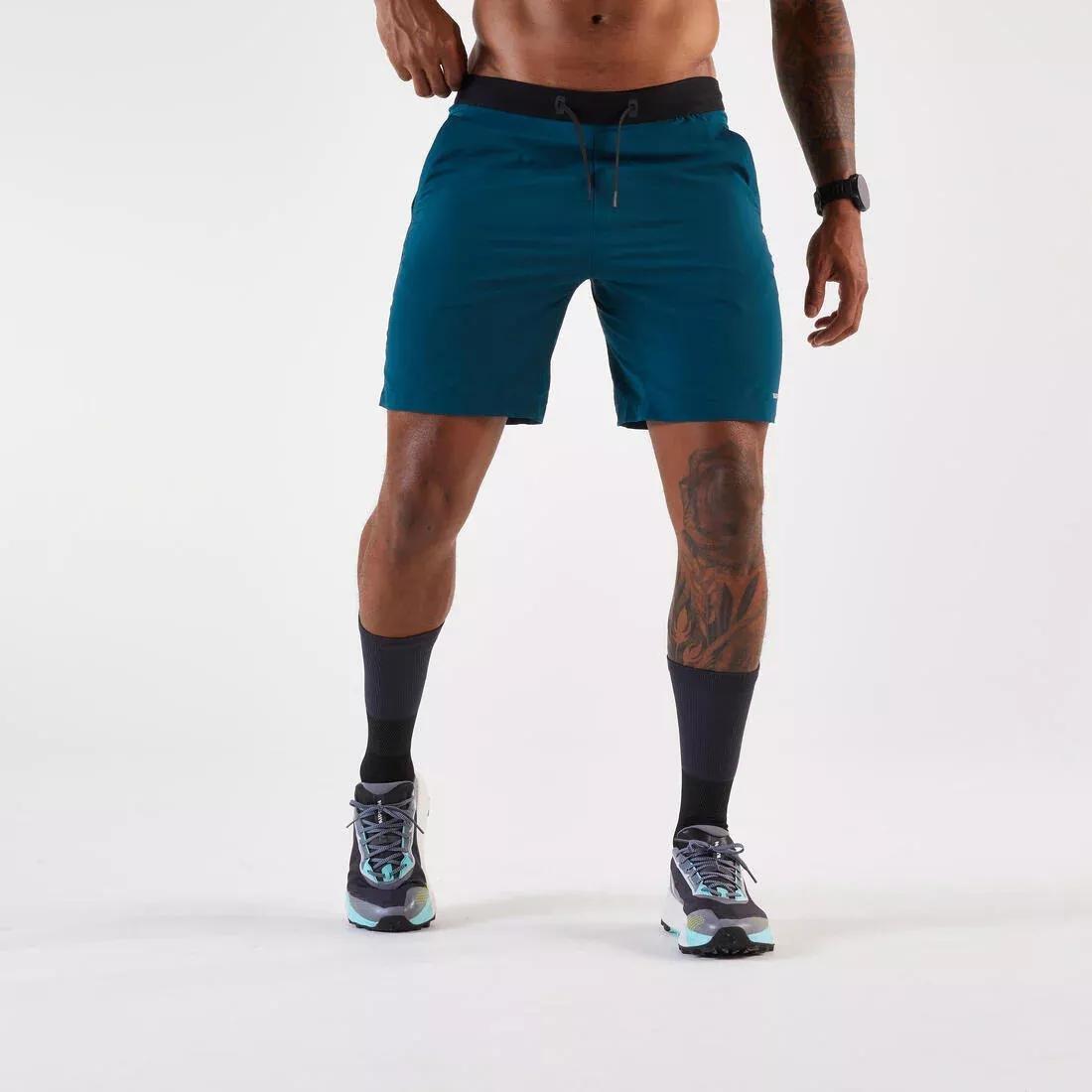 Men Running Shorts - KIPRUN Run 500 Dry, Blue, No Color, large image number 3