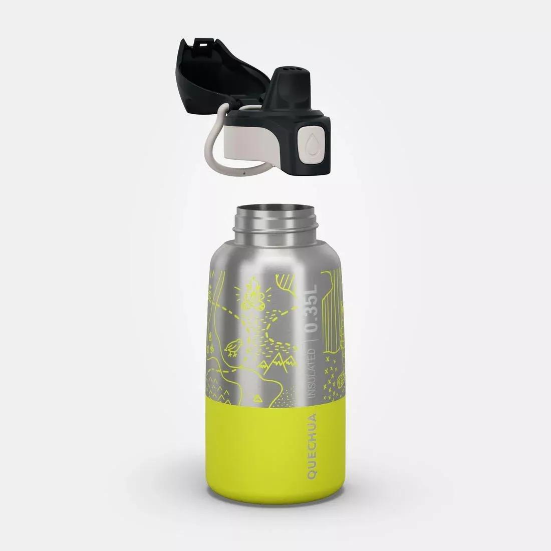 Kids 0.35 L stainless steel insulated flask with quick opening hiking cap, Pink, No Color, large image number 5