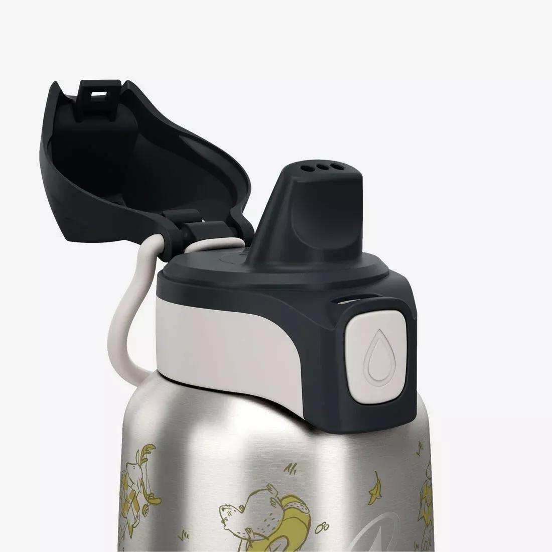 Kids 0.35 L stainless steel insulated flask with quick opening hiking cap, Pink, No Color, large image number 7