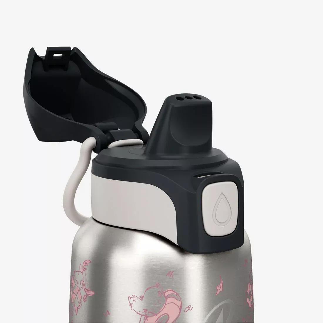 Kids 0.35 L stainless steel insulated flask with quick opening hiking cap, Pink, No Color, large image number 8