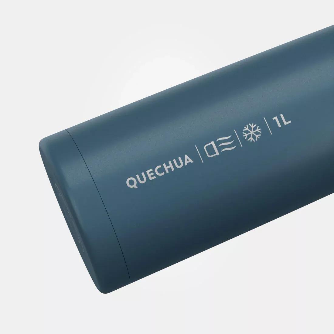 1 L stainless steel isothermal water bottle with cup for hiking, Green, No Color, large image number 4
