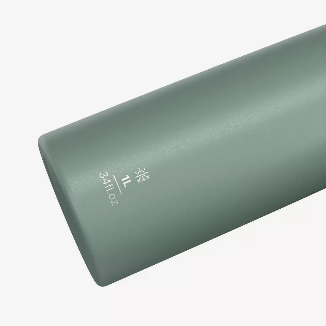 1 L stainless steel isothermal water bottle with cup for hiking, Green, No Color, large image number 7