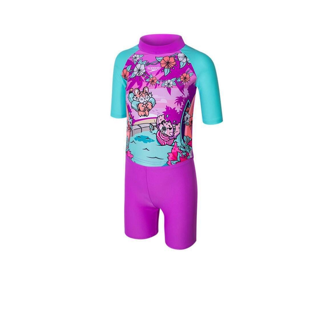 Infant Girls' Learn to Swim Sun Protection Top & Short Pink, No Color, medium