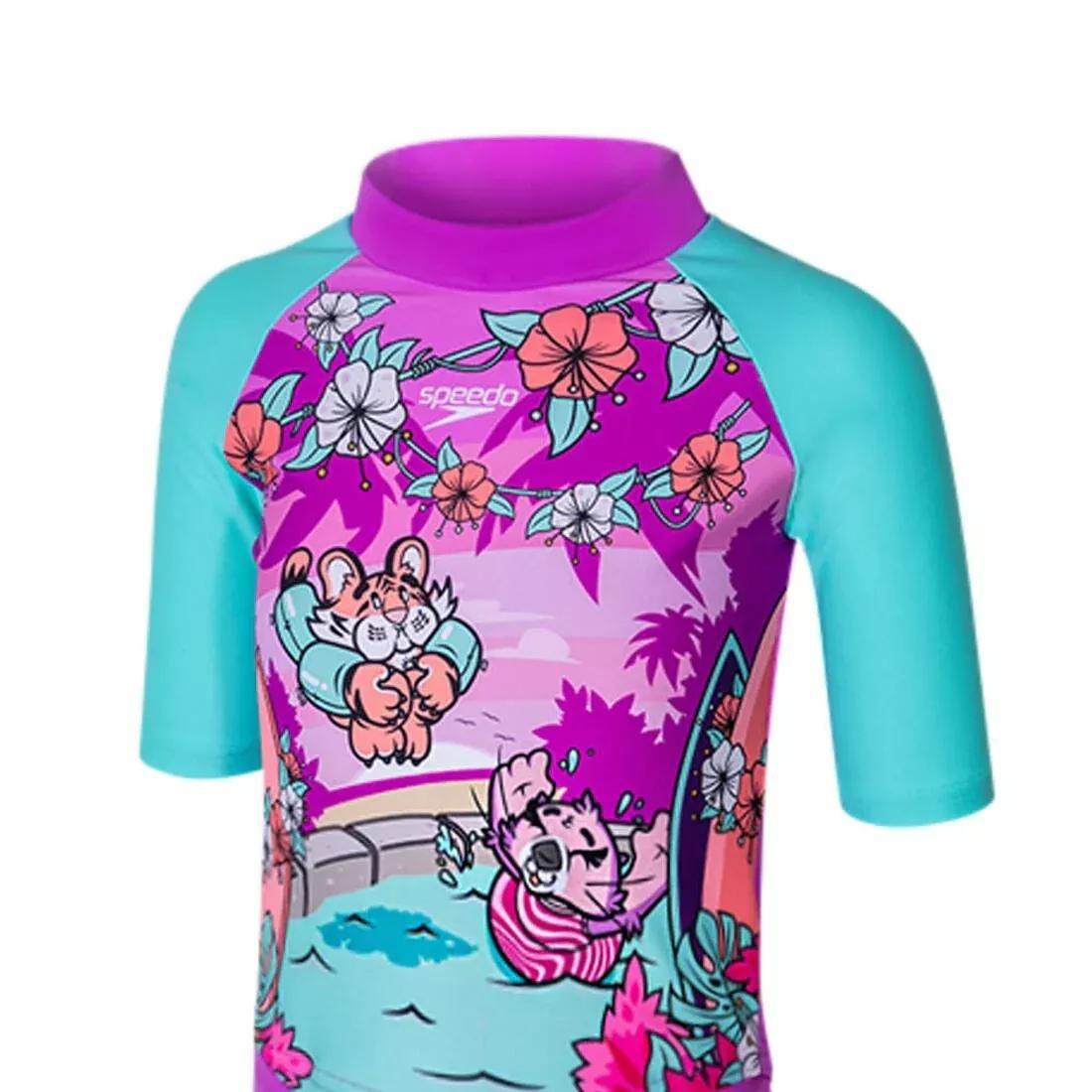 Infant Girls' Learn to Swim Sun Protection Top & Short Pink, No Color, large image number 1