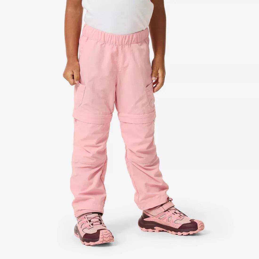 Modular Hiking Pants MH500 Kid For Kids Aged 2-6 Years, Pink, No Color, medium