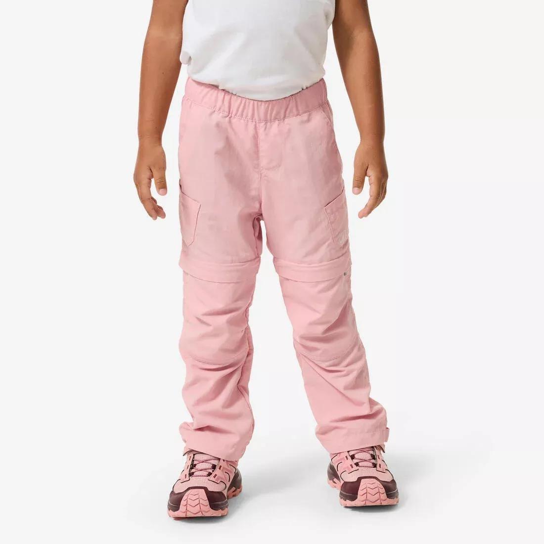 Modular Hiking Pants MH500 Kid For Kids Aged 2-6 Years, Pink, No Color, medium