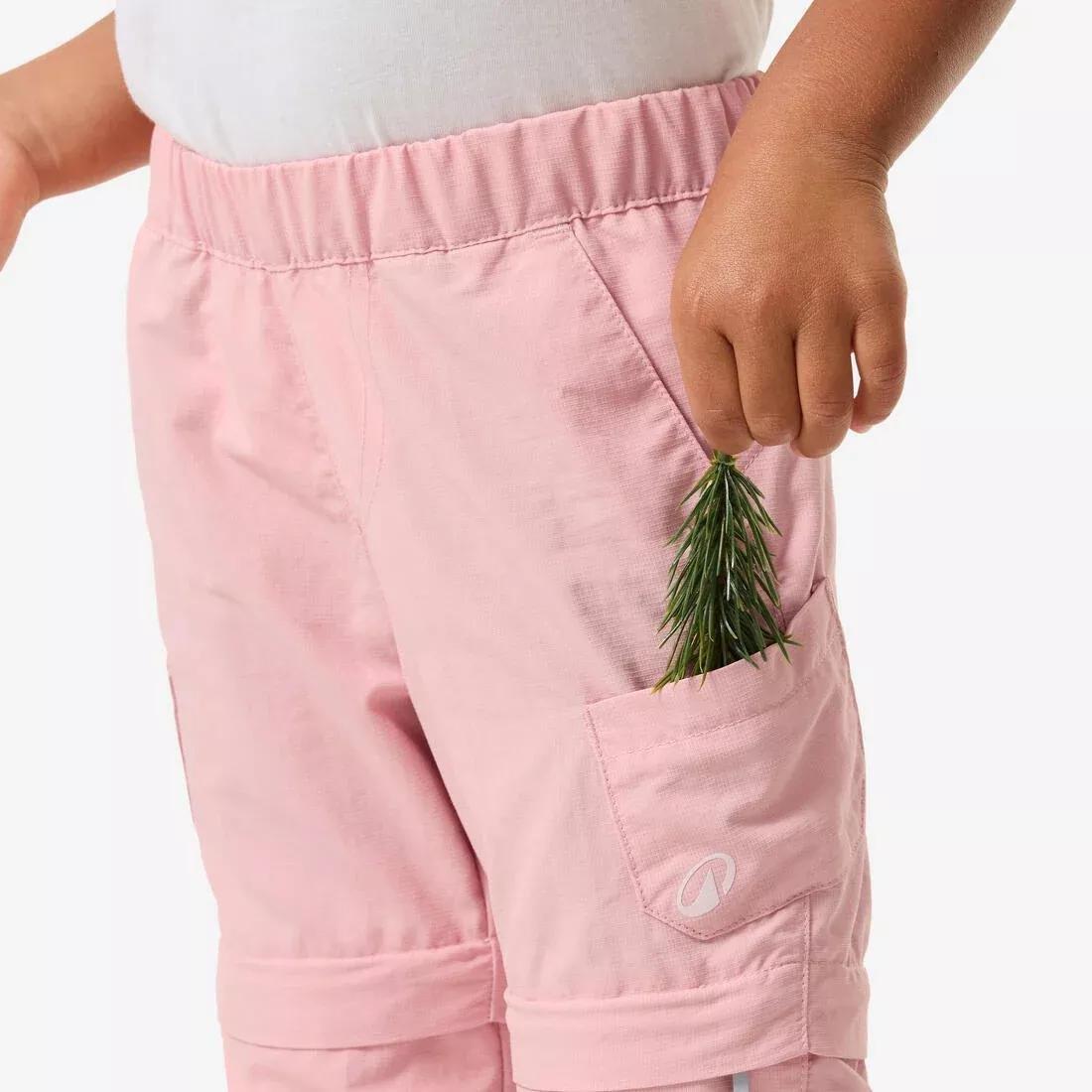 Modular Hiking Pants MH500 Kid For Kids Aged 2-6 Years, Pink, No Color, large image number 6