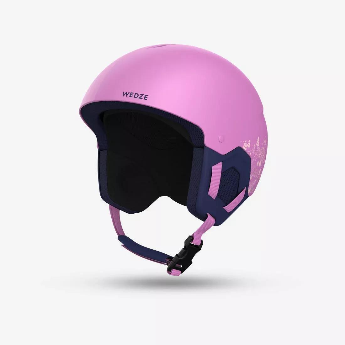 Kids Girls Skiing Helmet H-Kid 500, Purple, No Color, large image number 1