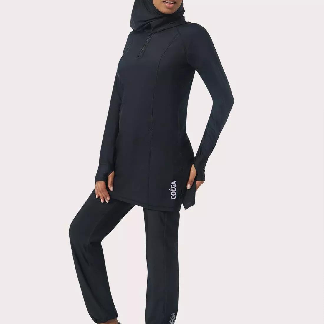 Ladies Modest Swim Suit with Zip- Three Piece Set, 5462_000, large image number 1