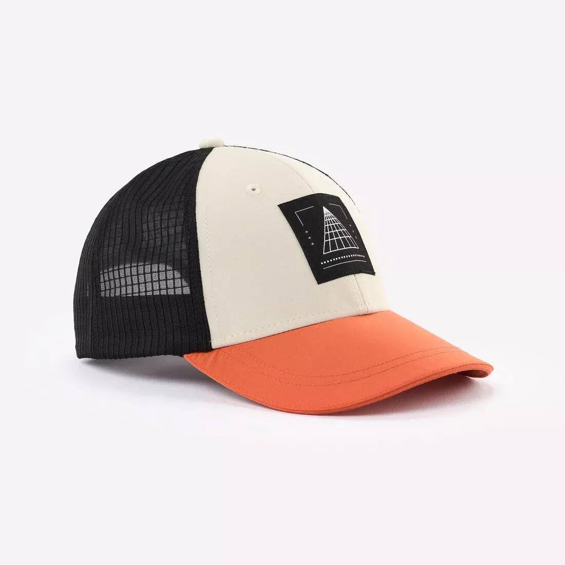 Kids Unisex Trucker Hiking Cap - MH100 - 7-15 Years, Beige, No Color, medium