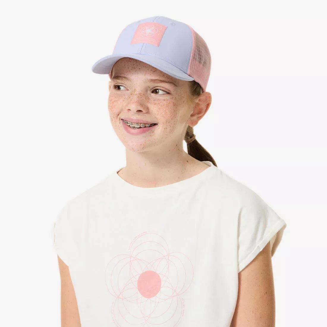 Kids Unisex Trucker Hiking Cap - MH100 - 7-15 Years, Beige, No Color, large image number 4
