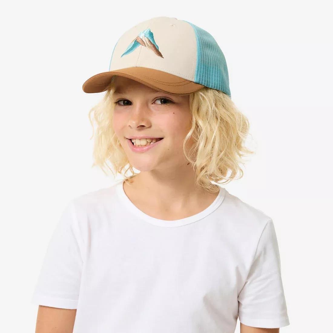 Kids Unisex Trucker Hiking Cap - MH100 - 7-15 Years, Beige, No Color, large image number 9
