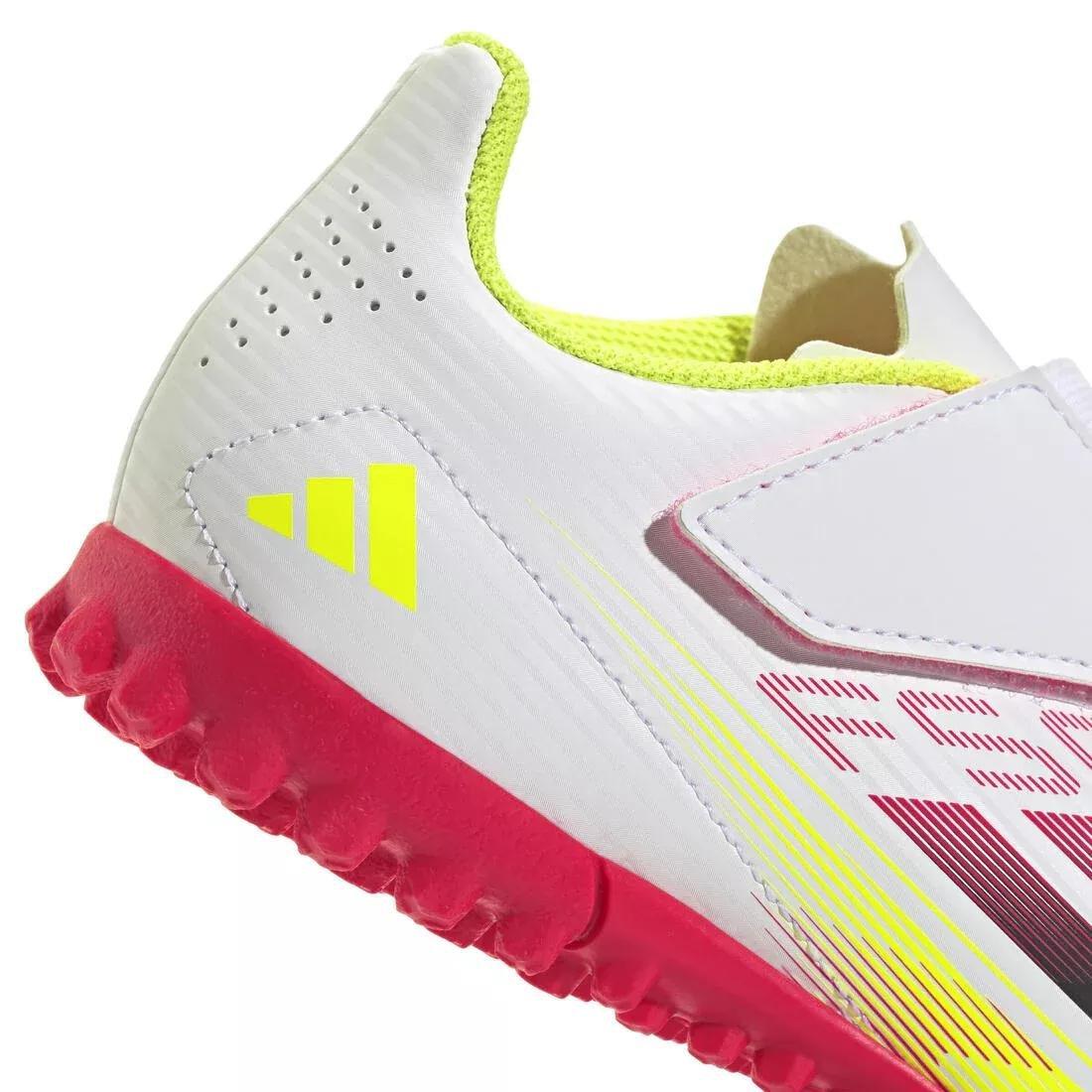 Unisex F50 Club Hook-and-Loop Turf Boots Kids, White, No Color, large image number 2