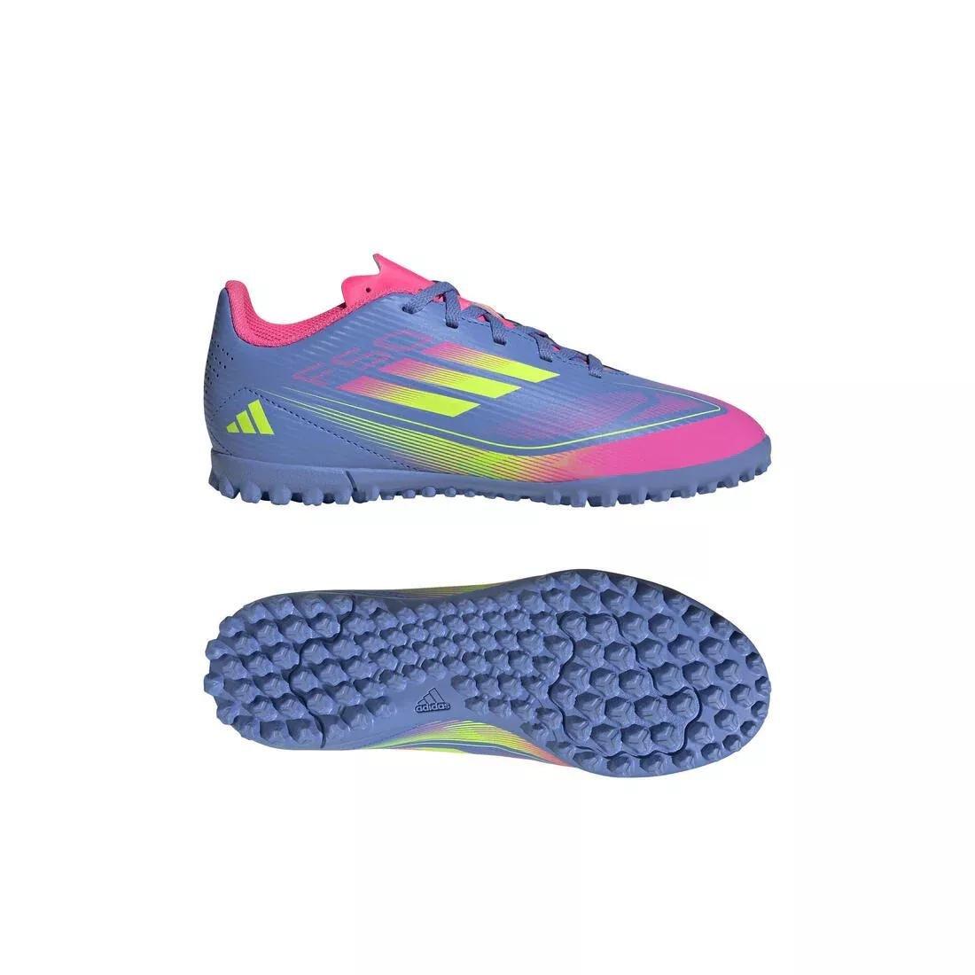 Kids Unisex F50 Club Turf Boots, Blue, , large image number 6