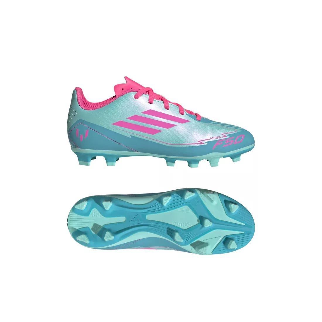 Kids Unisex F50 Club Messi Firm / Multi-Ground Boots, Blue, , large image number 5