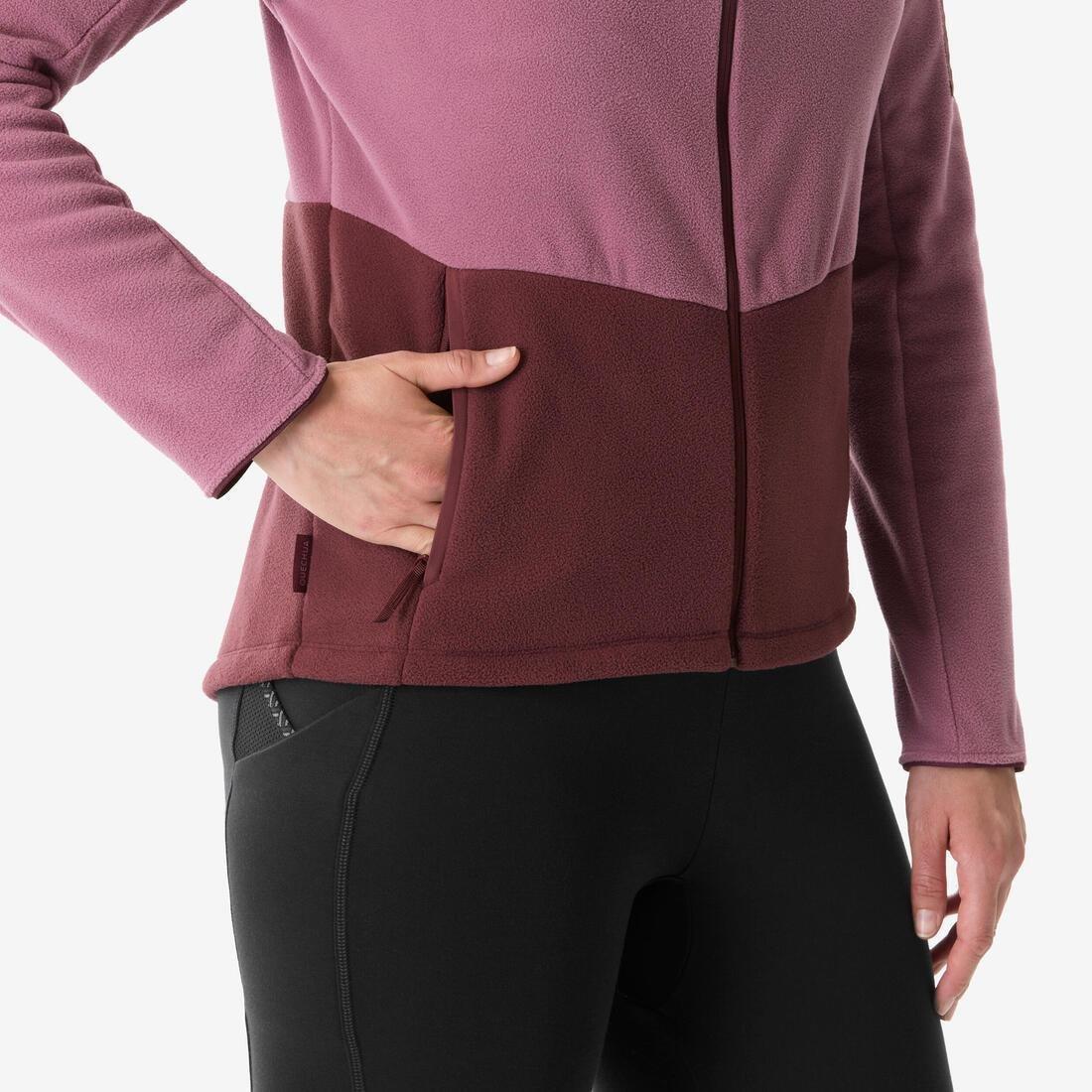 Women Hiking Fleece Jacket - MH500 Full-Zip, Purple, No Color, large image number 4