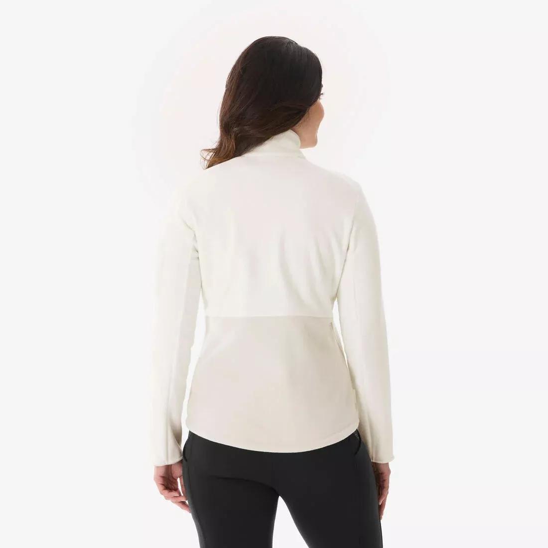 Women Hiking Fleece Jacket - MH500 Full-Zip, Beige, No Color, large image number 3