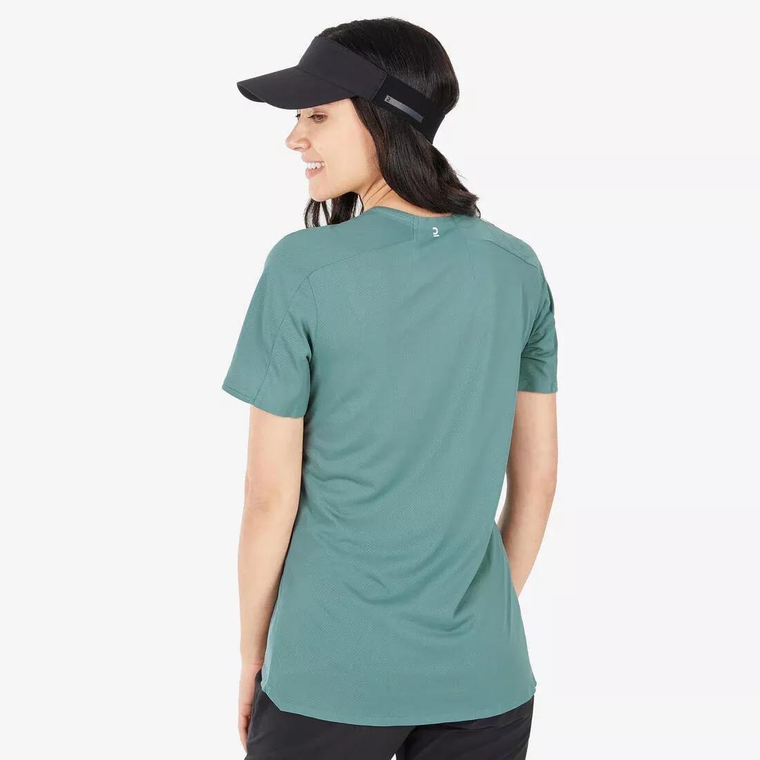 Women short-sleeved hiking T-shirt - MH500, Khaki, No Color, large image number 3
