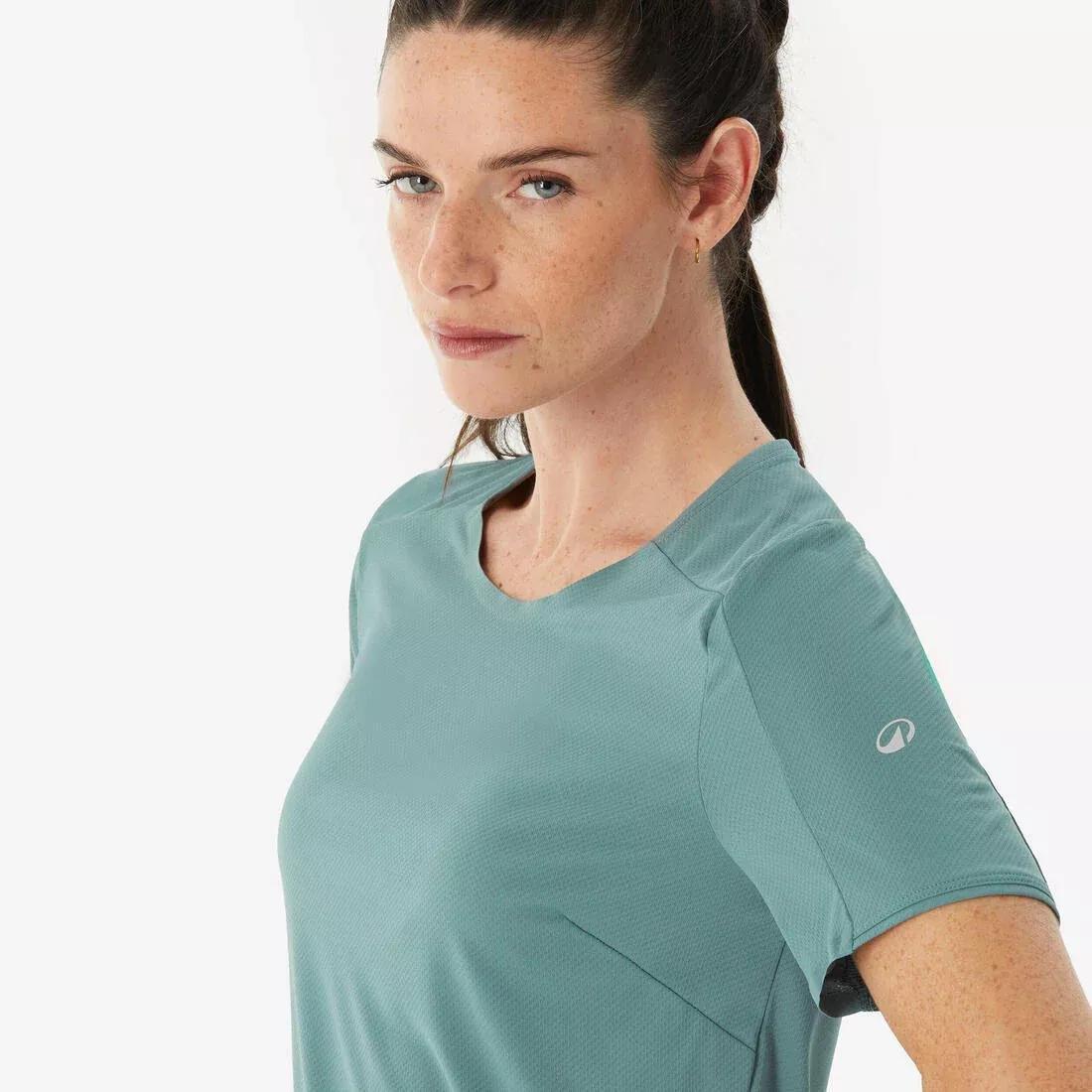 Women short-sleeved hiking T-shirt - MH500, Khaki, No Color, large image number 6