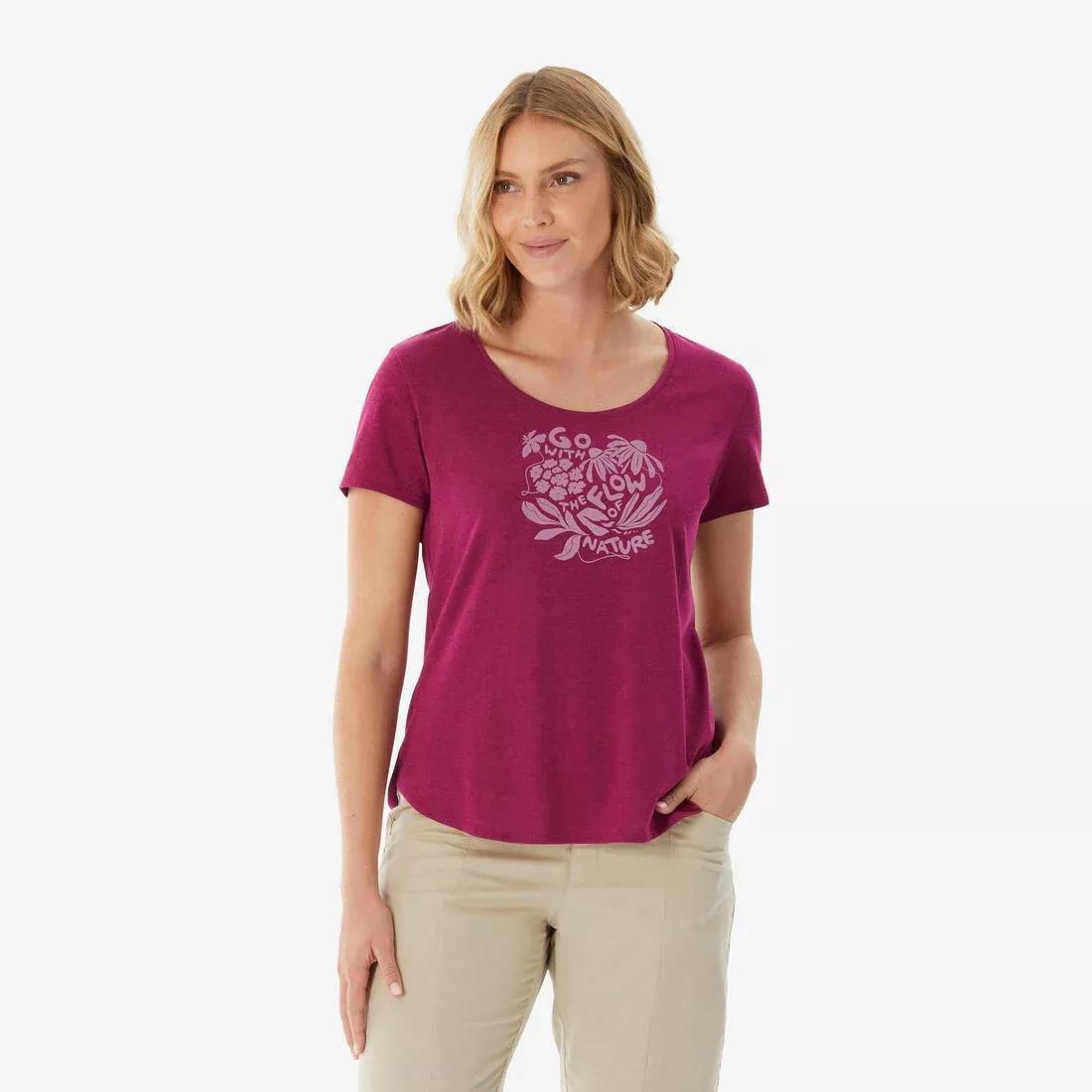 Women Hiking T-shirt - NH500, White, No Color, large image number 2