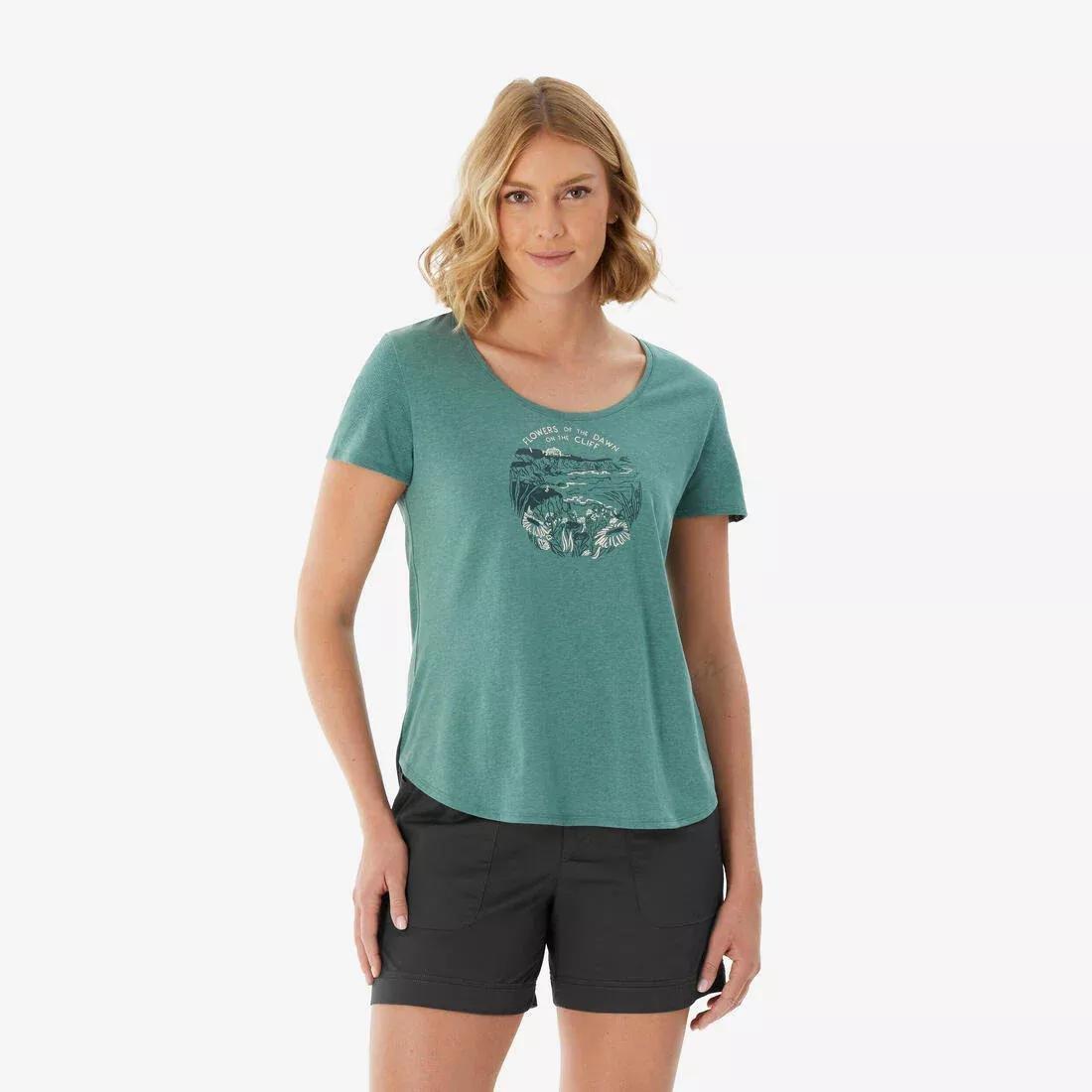 Women Hiking T-shirt - NH500, White, No Color, large image number 3
