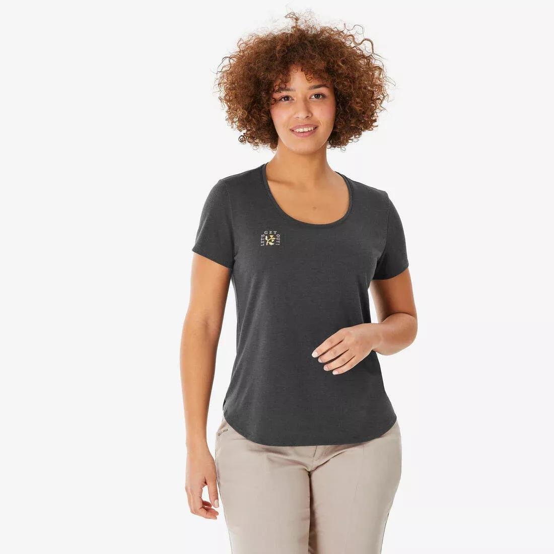 Women Hiking T-shirt - NH500, White, No Color, large image number 5