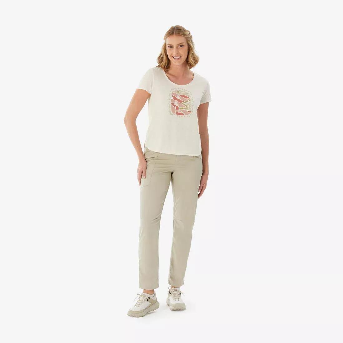 Women Hiking T-shirt - NH500, White, No Color, large image number 6