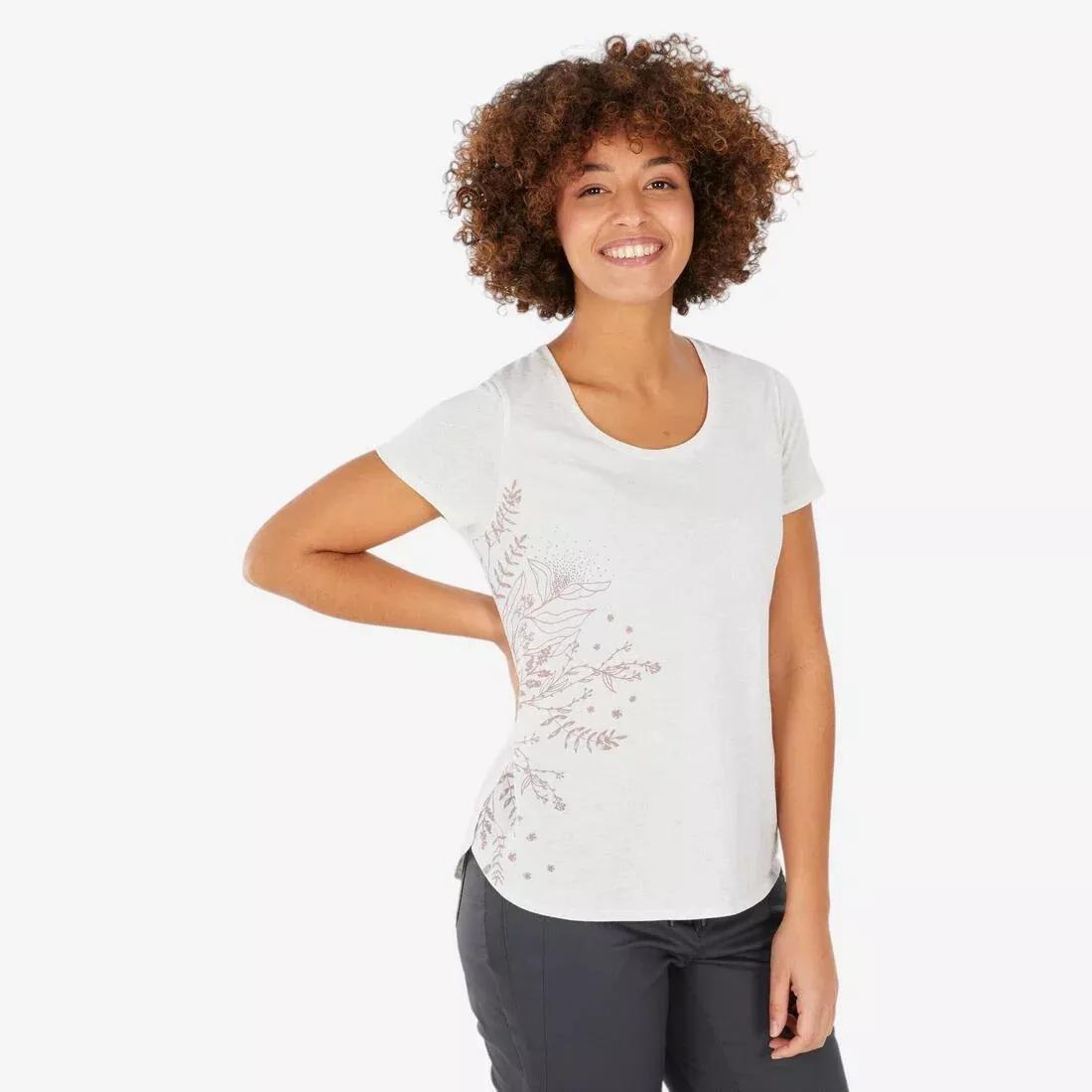 Women hiking T-shirt - NH500, Purple, No Color, large image number 3