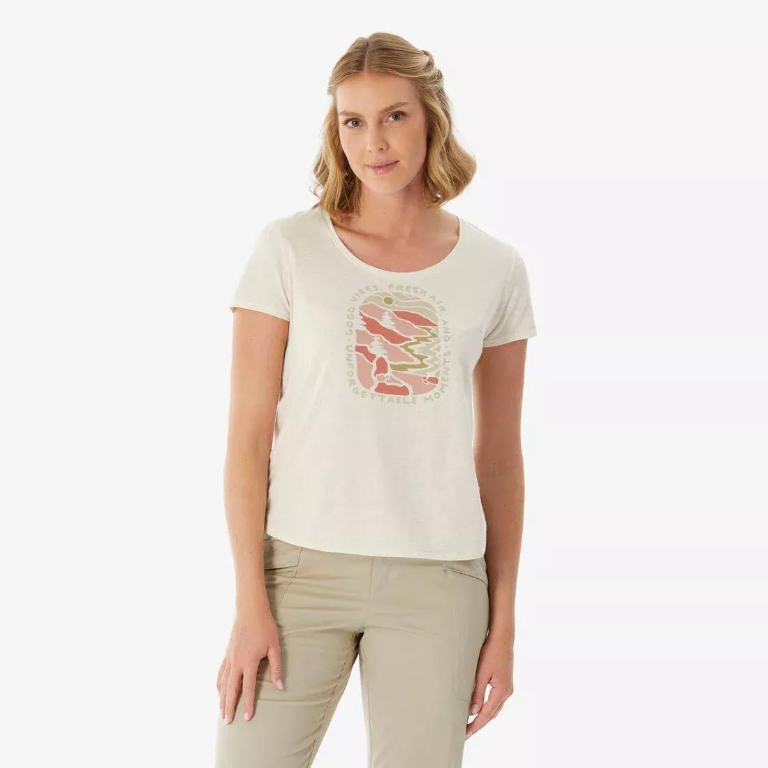 Women hiking T-shirt - NH500, Purple, No Color, large image number 5