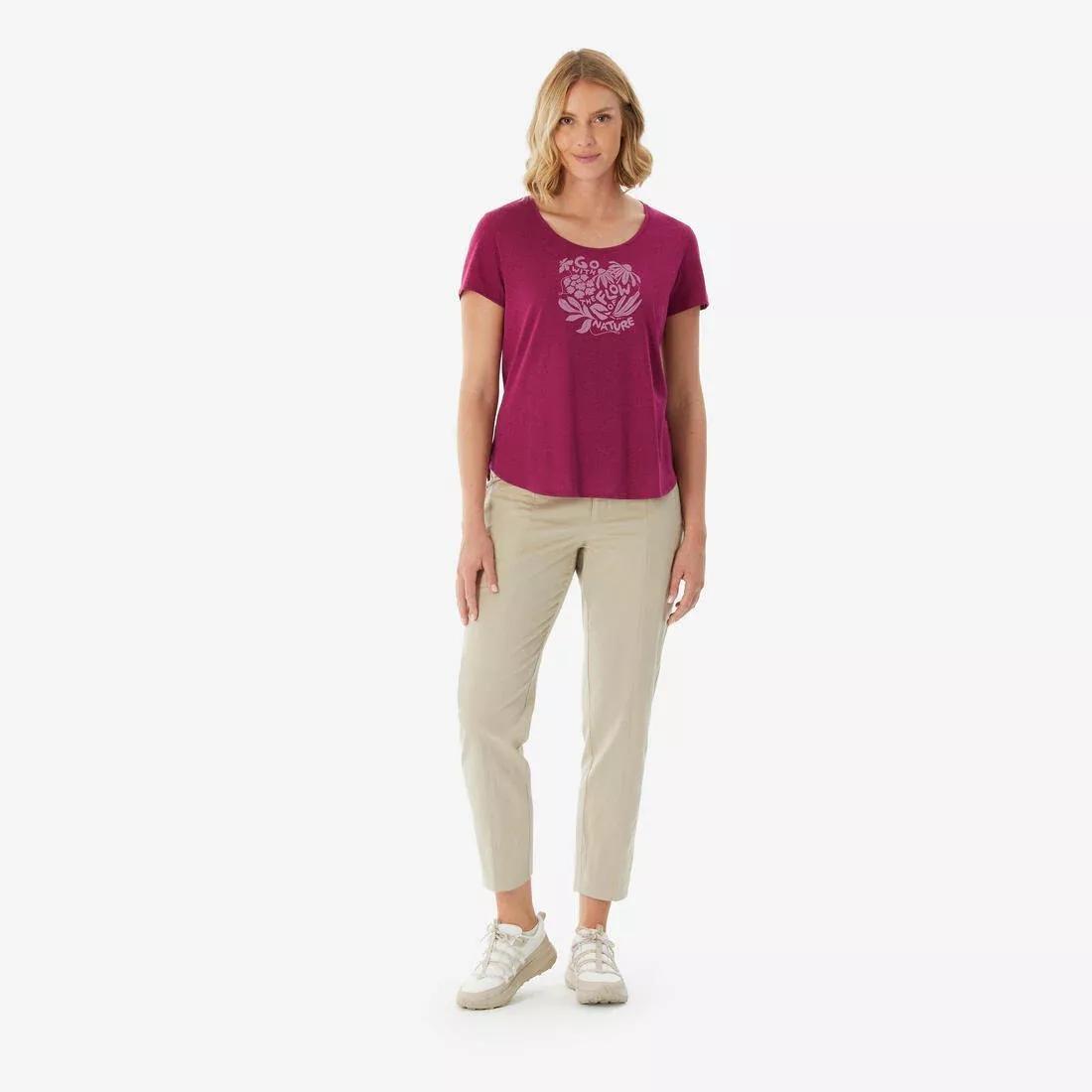 Women hiking T-shirt - NH500, Purple, No Color, large image number 9