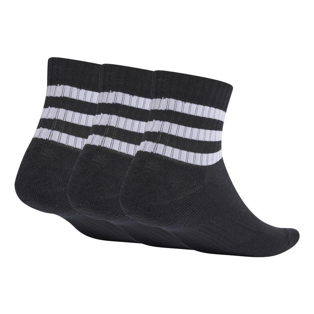 Unisex 3-Stripes Cushioned Sportswear Low-Cut Socks 3 Pairs, Black, No Color, medium