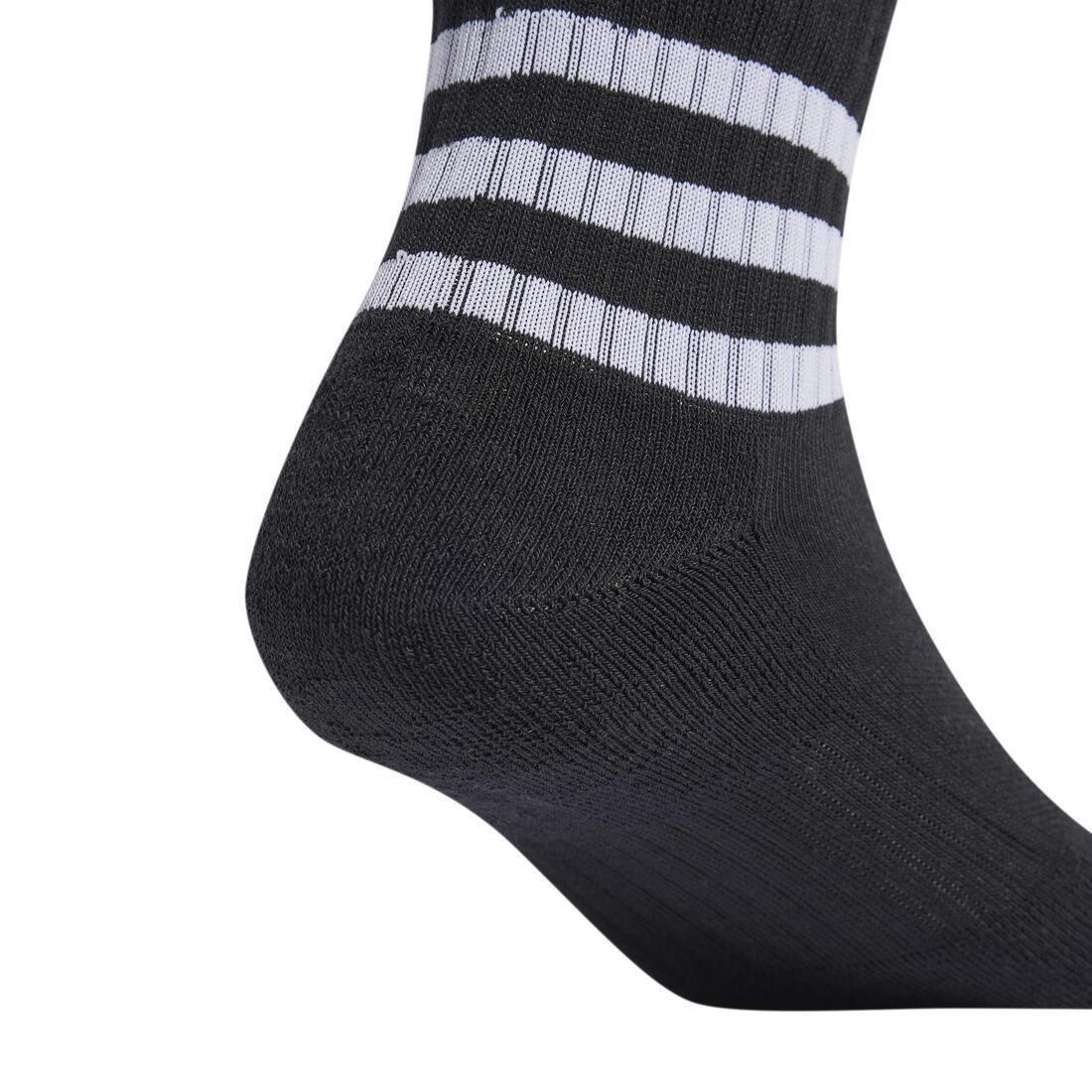 Unisex 3-Stripes Cushioned Sportswear Low-Cut Socks 3 Pairs, Black, , large image number 3