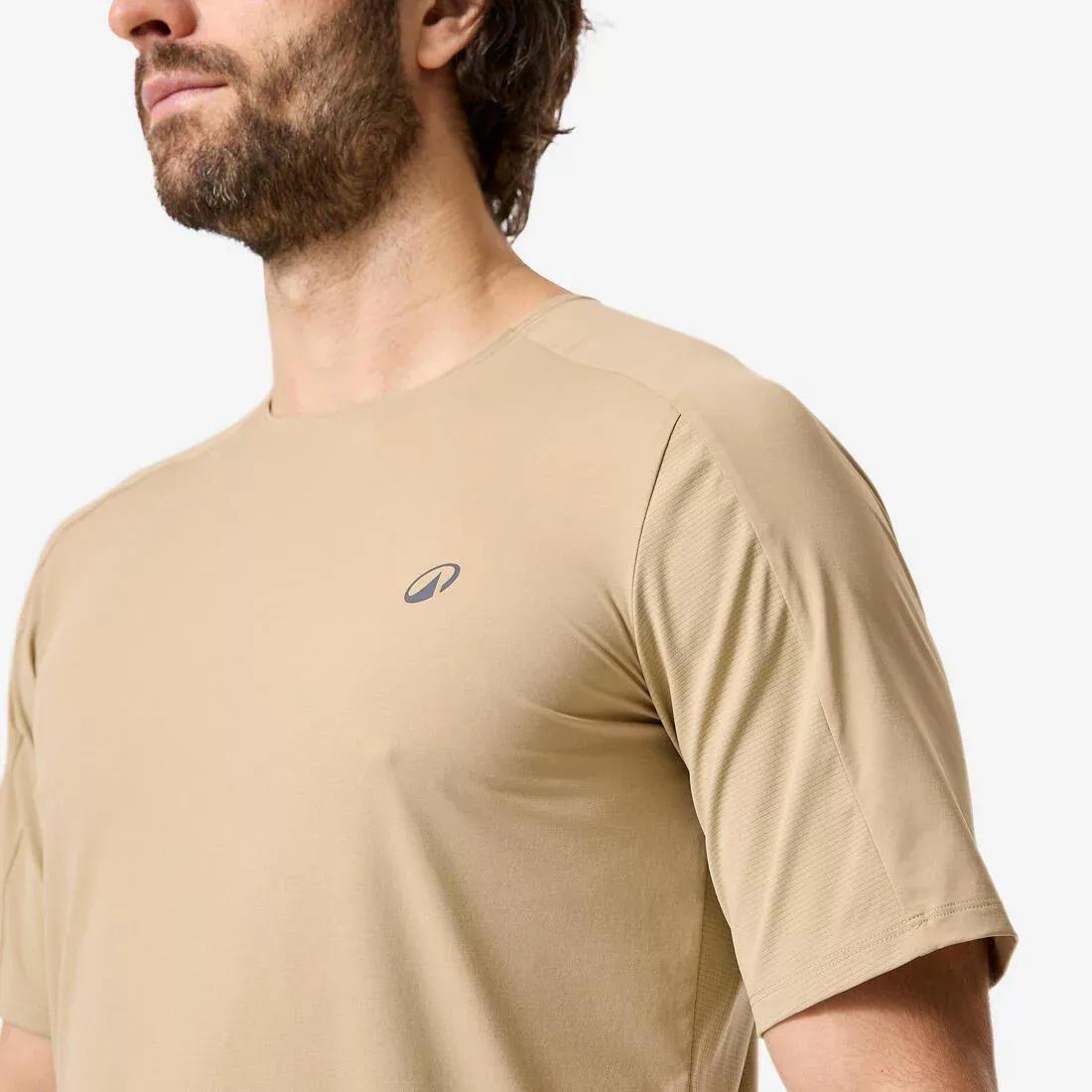 Breathable short - sleeved mountain bike jersey - 500, Beige, No Color, medium