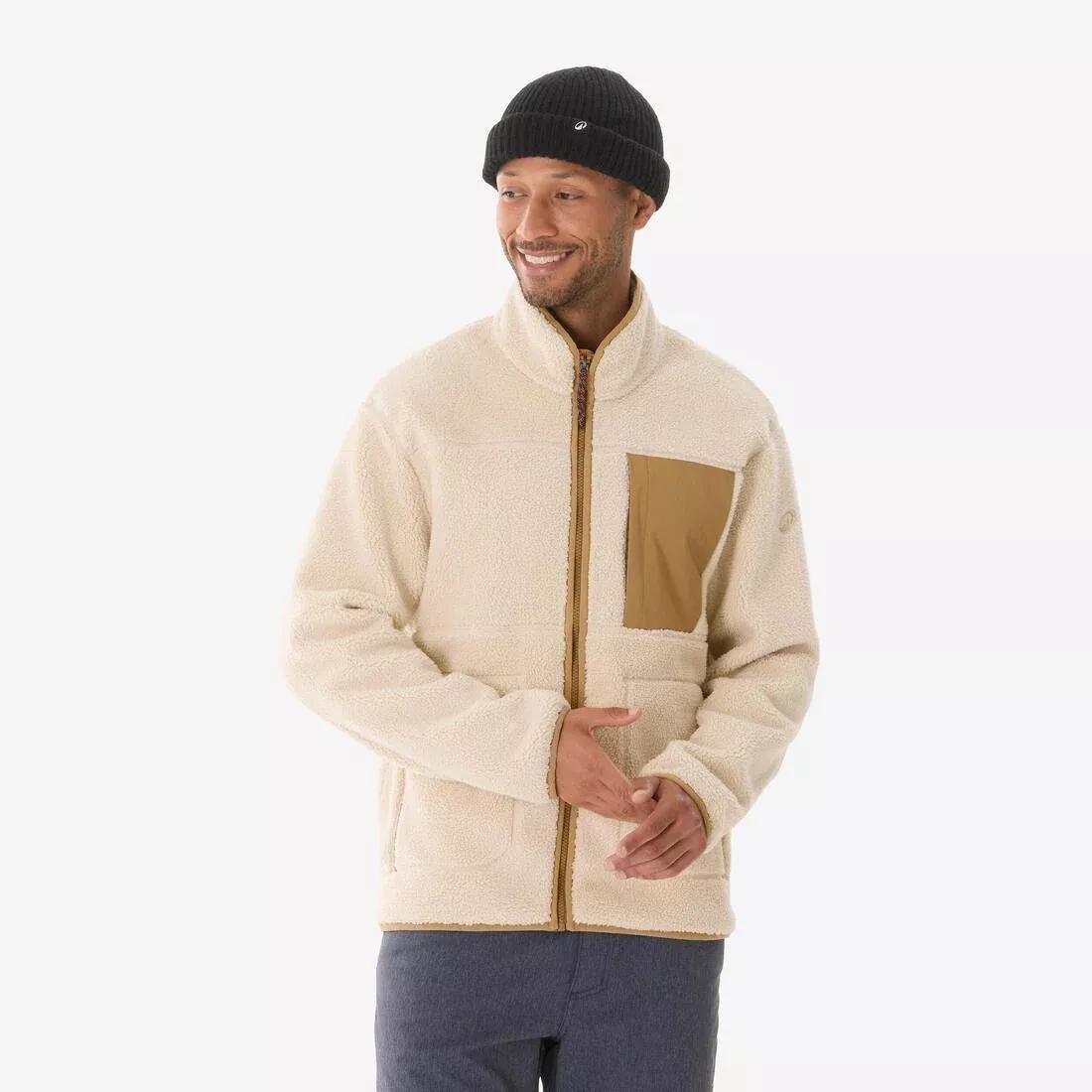 Men Hiking Fleece, Sherpa - MH500, Beige, No Color, large image number 0