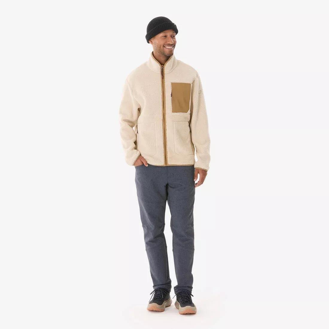 Men Hiking Fleece, Sherpa - MH500, Beige, No Color, large image number 1
