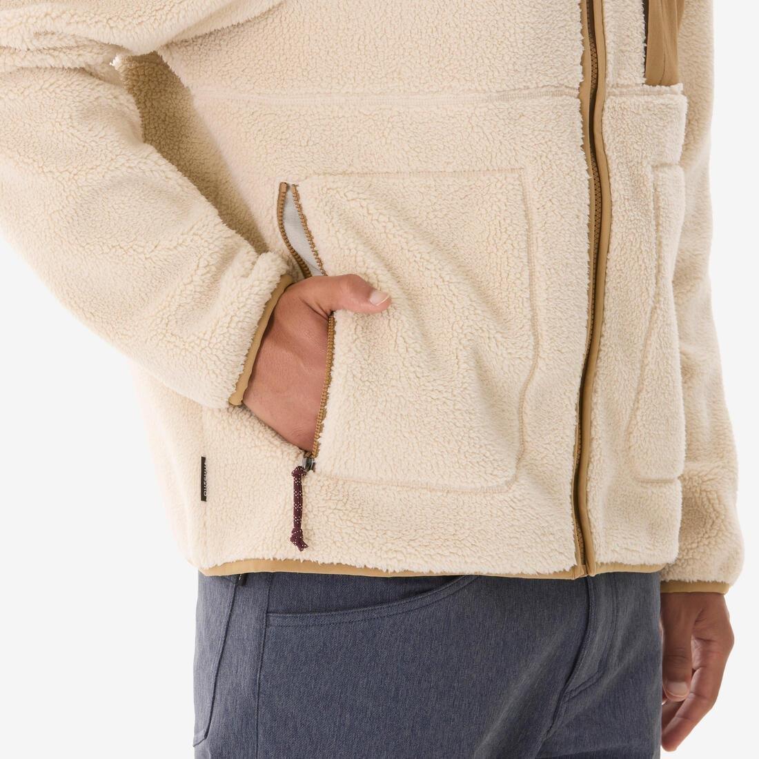 Men Hiking Fleece, Sherpa - MH500, Beige, No Color, large image number 3