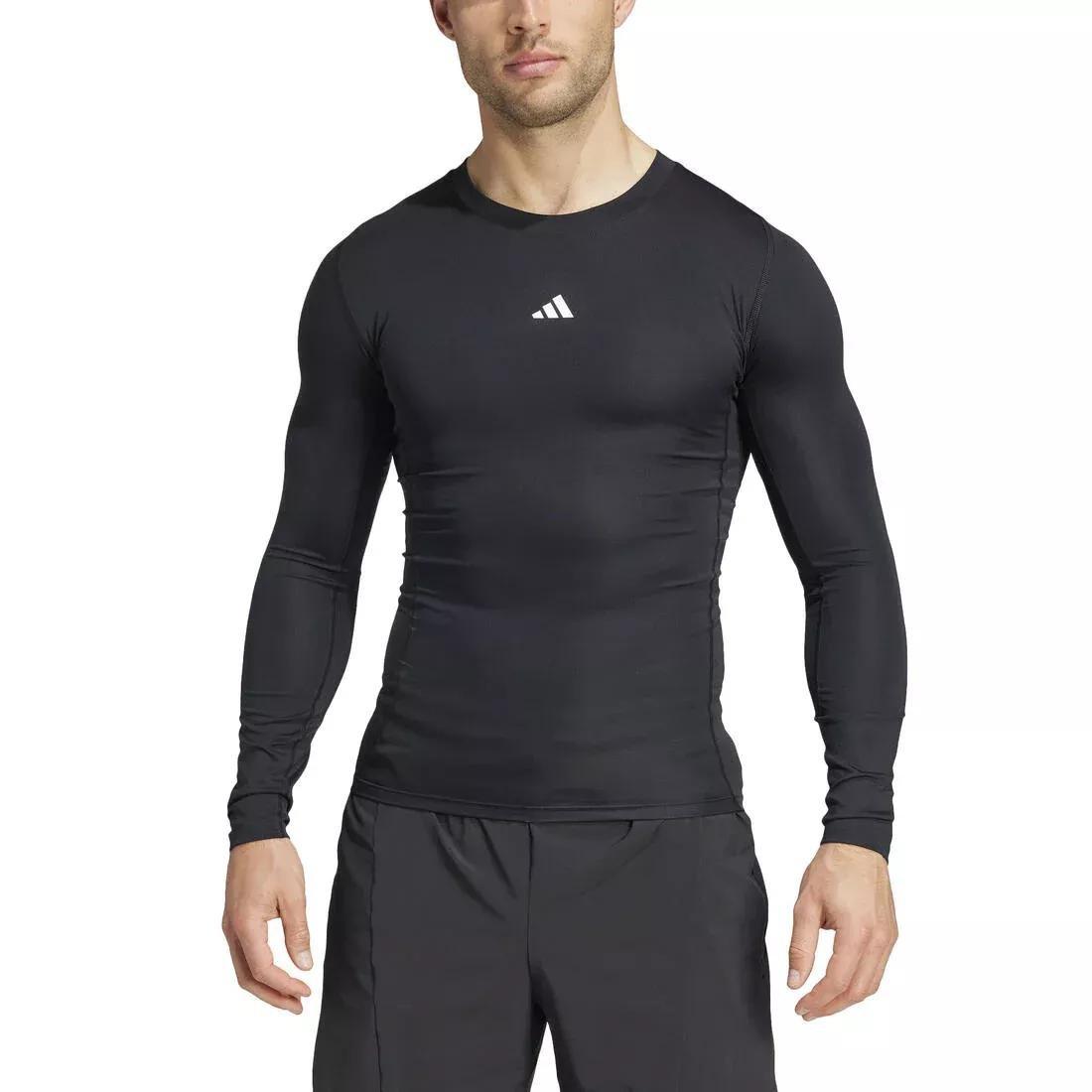 TECHFIT Compression Training Long Sleeve Long-Sleeve Top, Black, No Color, medium