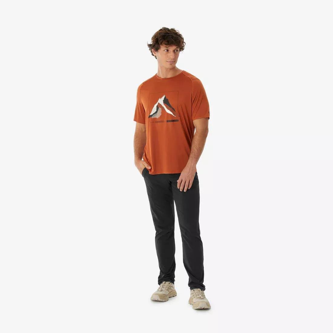 Men short-sleeved hiking t-shirt - MH500, Beige, No Color, large image number 5