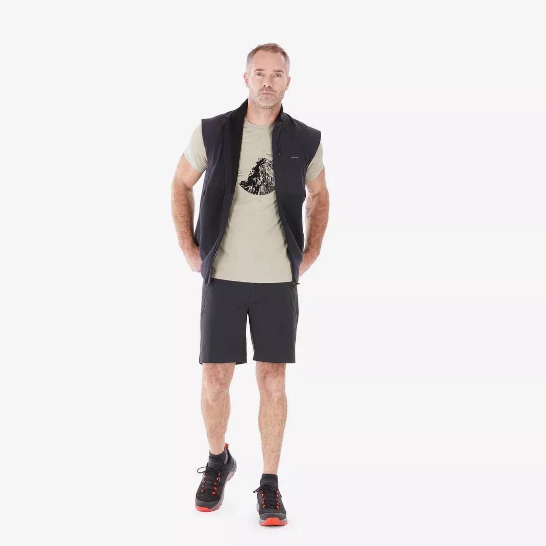 Men short-sleeved hiking t-shirt - MH500, Beige, No Color, large image number 7
