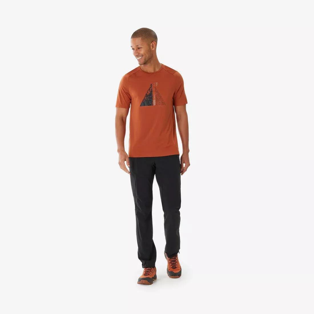 Men short-sleeved hiking t-shirt - MH500, Orange, No Color, large image number 9