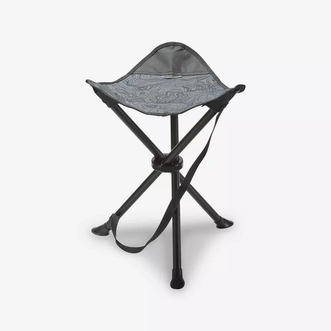 Three-Legged Camping Stool, Grey, No Color, medium