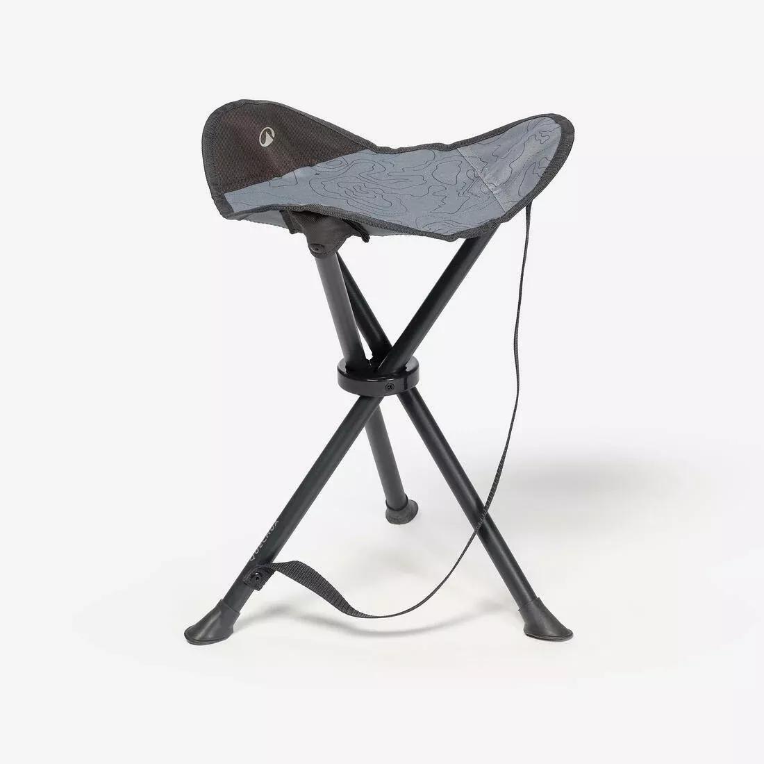 Three-Legged Camping Stool, Grey, No Color, medium