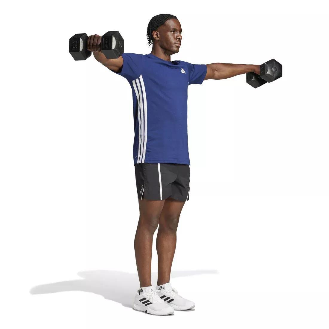 Train Essentials Training Feelready 3-Stripes T-Shirt, Navy, No Color, large image number 4