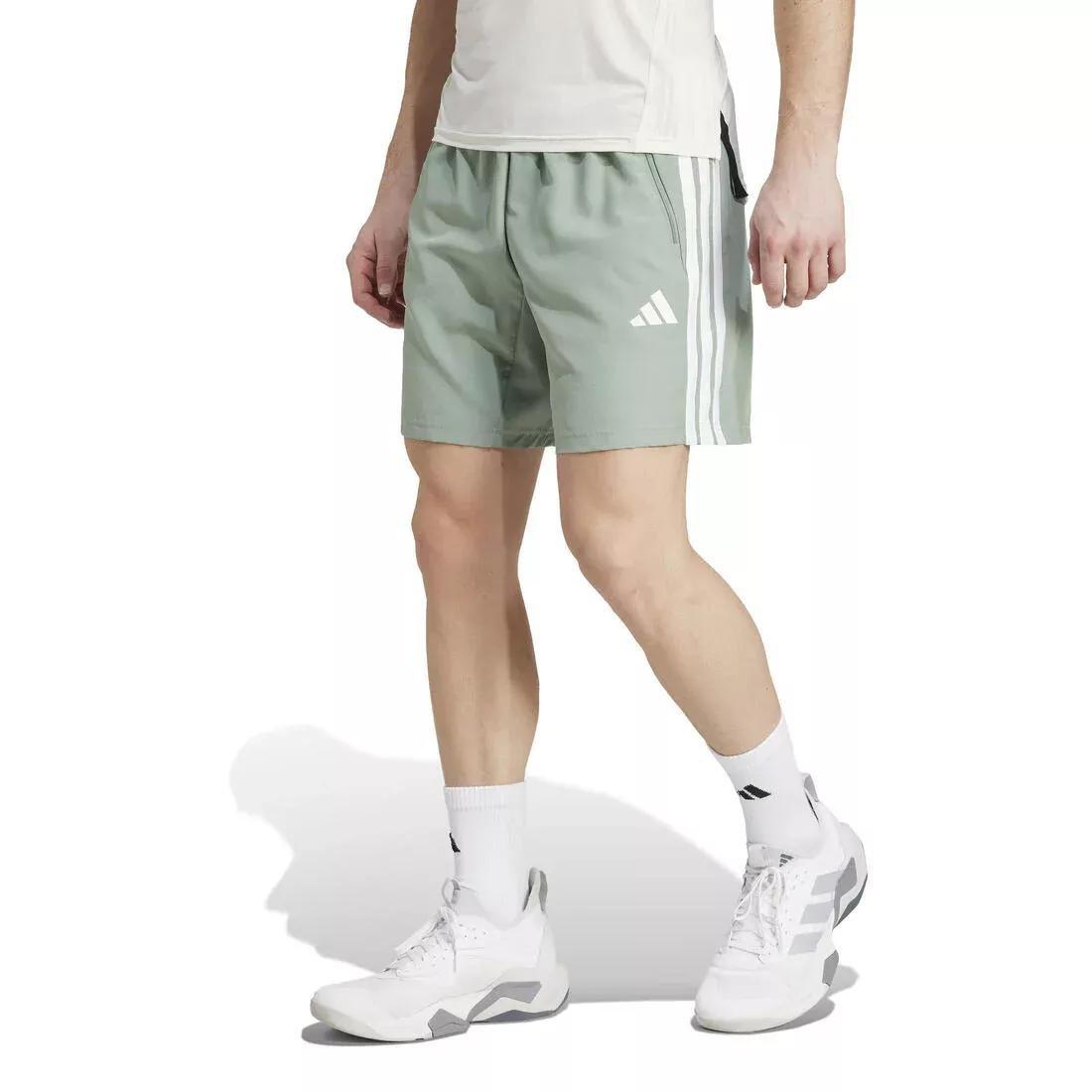 Essentials Training 3-Stripes Woven Shorts, Grey, No Color, medium