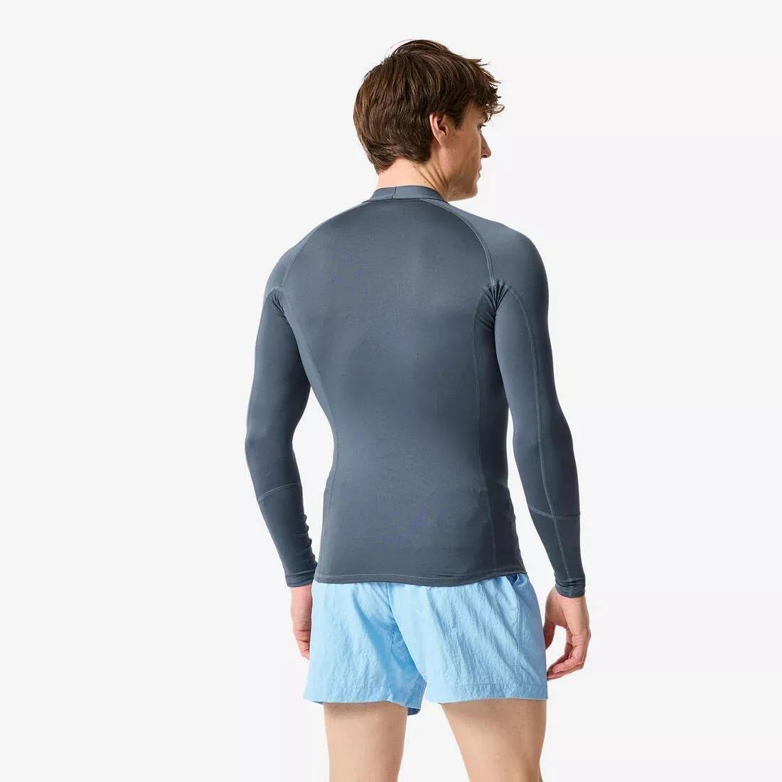 Men Surfing Long Sleeve UV-Protection T-Shirt - 100, Blue, No Color, medium