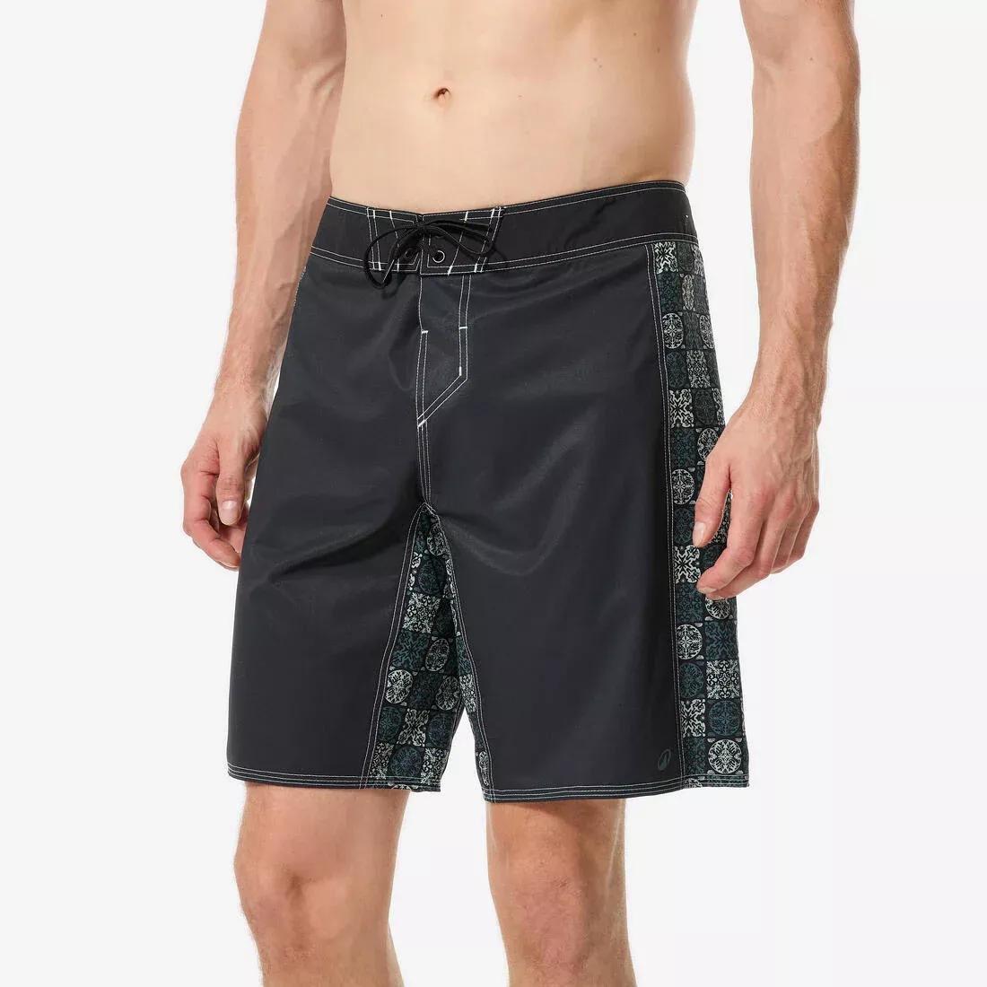 Men Surfing Boardshorts Long Swim Shorts 19 - 500 Arch Alex, Blue, No Color, medium