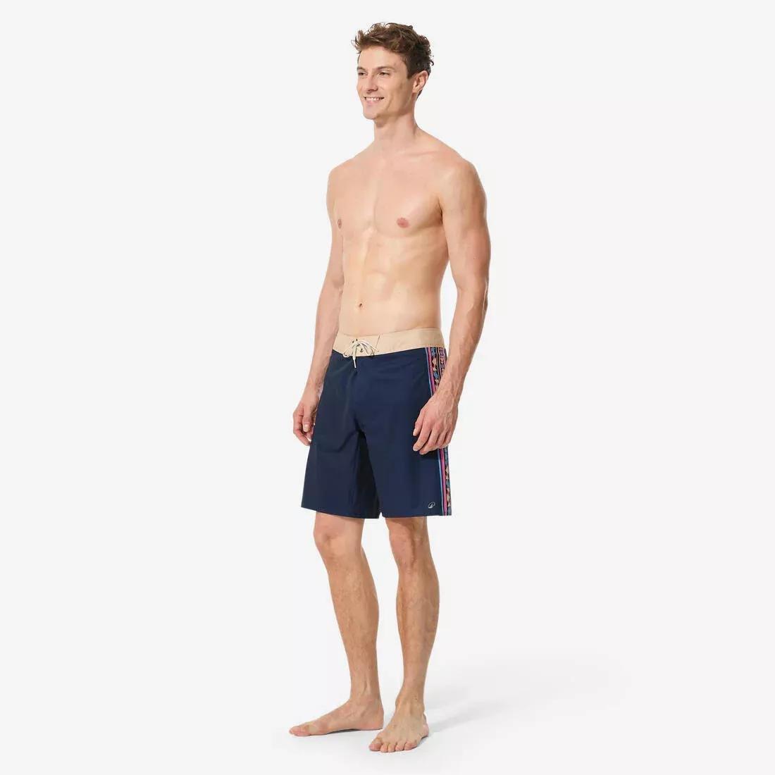 Men Surfing Boardshorts Long Swim Shorts 19 - 500 Arch Alex, Blue, No Color, large image number 6