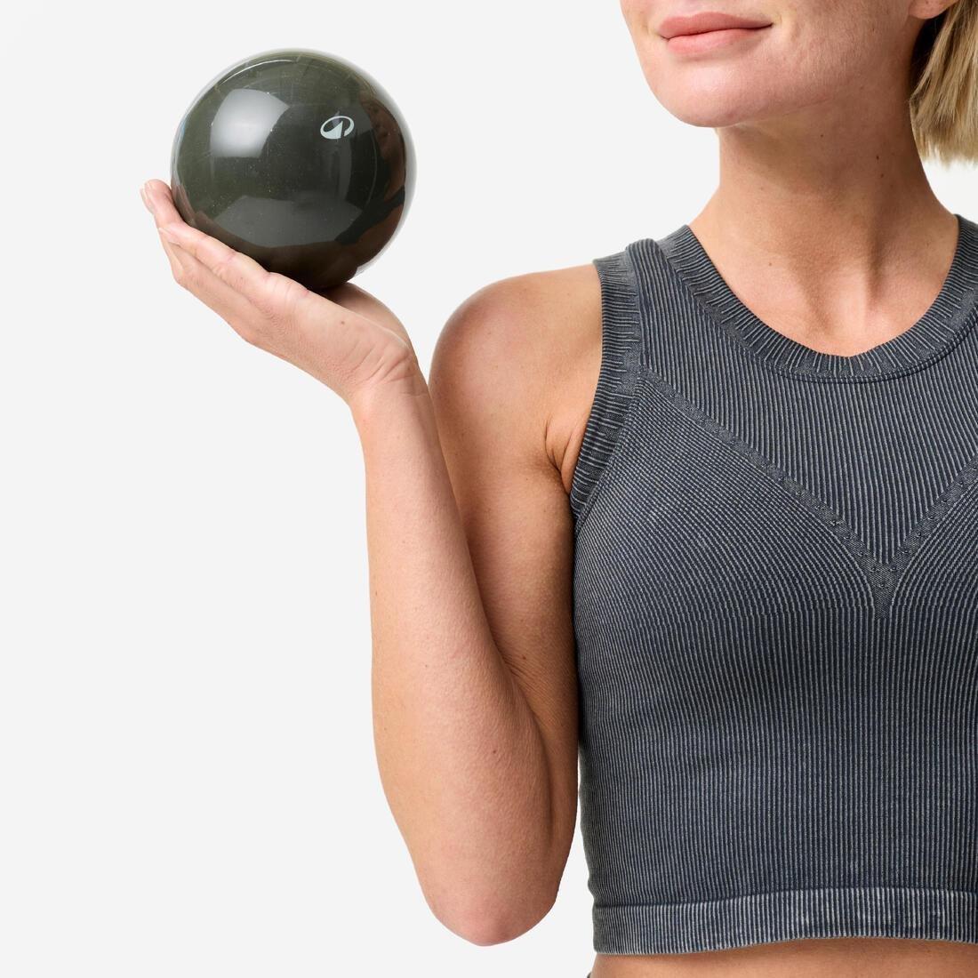 900 g Weighted Pilates Ball, Black, No Color, large image number 2