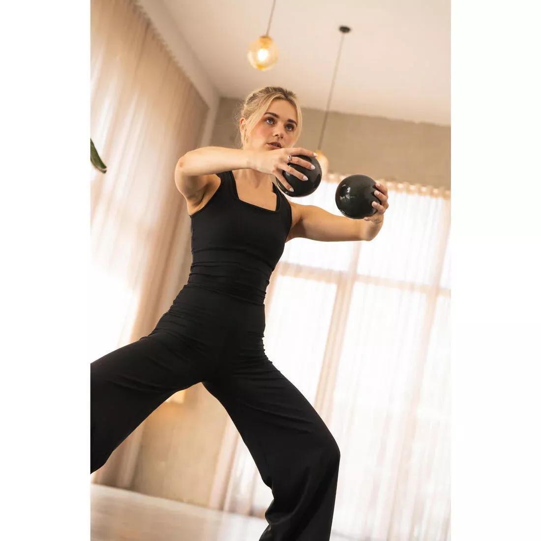 900 g Weighted Pilates Ball, Black, No Color, large image number 4